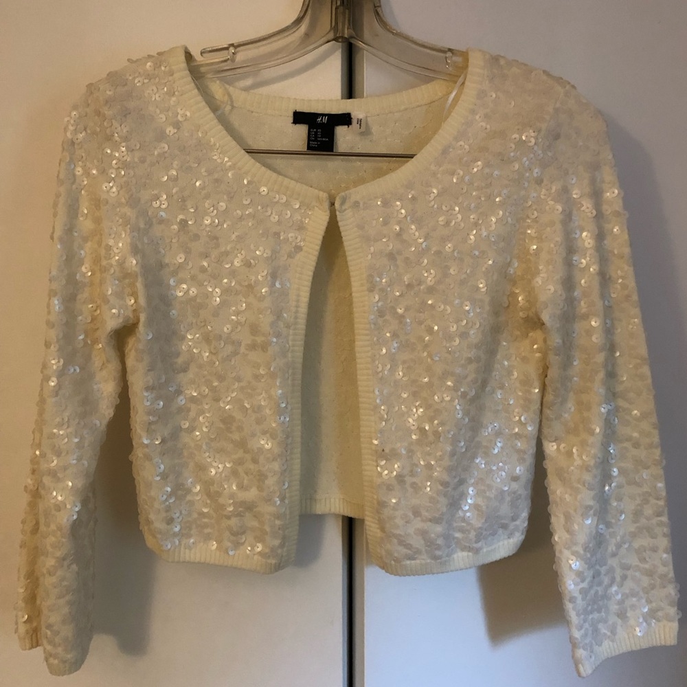 White Sequinned H&M Shrug
